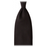 Viola Milano - Grenadine Garza Grossa Unlined Tie - Black - Handmade in Italy - Luxury Exclusive Collection