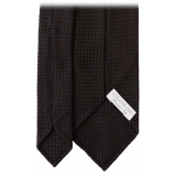 Viola Milano - Grenadine Garza Grossa Unlined Tie - Black - Handmade in Italy - Luxury Exclusive Collection