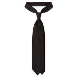 Viola Milano - Grenadine Garza Grossa Unlined Tie - Black - Handmade in Italy - Luxury Exclusive Collection