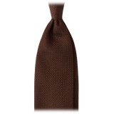 Viola Milano - Grenadine Garza Grossa Unlined Tie - Brown - Handmade in Italy - Luxury Exclusive Collection