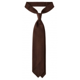 Viola Milano - Grenadine Garza Grossa Unlined Tie - Brown - Handmade in Italy - Luxury Exclusive Collection