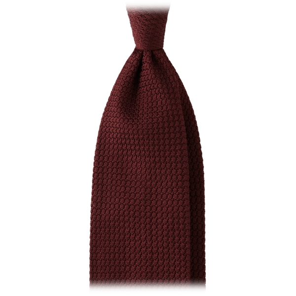 Viola Milano - Cravatta Sfoderata Grenadine Garza Grossa - Bordeaux - Handmade in Italy - Luxury Exclusive Collection