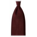 Viola Milano - Grenadine Garza Grossa Unlined Tie - Burgundy - Handmade in Italy - Luxury Exclusive Collection