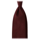 Viola Milano - Grenadine Garza Grossa Unlined Tie - Burgundy - Handmade in Italy - Luxury Exclusive Collection