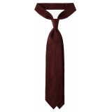 Viola Milano - Grenadine Garza Grossa Unlined Tie - Burgundy - Handmade in Italy - Luxury Exclusive Collection