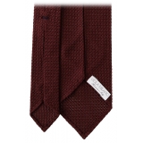 Viola Milano - Grenadine Garza Grossa Unlined Tie - Burgundy - Handmade in Italy - Luxury Exclusive Collection