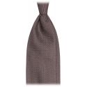 Viola Milano - Grenadine Garza Grossa Unlined Tie - Graphite - Handmade in Italy - Luxury Exclusive Collection