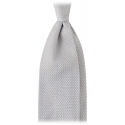 Viola Milano - Grenadine Garza Grossa Unlined Tie - Ice - Handmade in Italy - Luxury Exclusive Collection