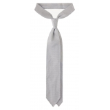 Viola Milano - Grenadine Garza Grossa Unlined Tie - Ice - Handmade in Italy - Luxury Exclusive Collection