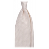 Viola Milano - Grenadine Garza Grossa Unlined Tie - Ivory - Handmade in Italy - Luxury Exclusive Collection