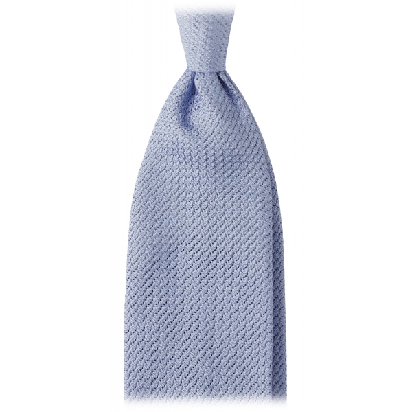 Viola Milano - Grenadine Garza Grossa Unlined Tie - Light Blue - Handmade in Italy - Luxury Exclusive Collection