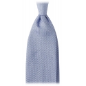 Viola Milano - Grenadine Garza Grossa Unlined Tie - Light Blue - Handmade in Italy - Luxury Exclusive Collection