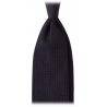 Viola Milano - Cravatta Sfoderata Grenadine Garza Grossa - Navy - Handmade in Italy - Luxury Exclusive Collection