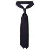 Viola Milano - Grenadine Garza Grossa Unlined Tie - Navy - Handmade in Italy - Luxury Exclusive Collection