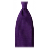 Viola Milano - Grenadine Garza Grossa Unlined Tie - Purple - Handmade in Italy - Luxury Exclusive Collection