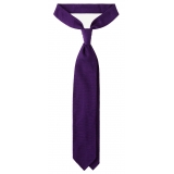 Viola Milano - Grenadine Garza Grossa Unlined Tie - Purple - Handmade in Italy - Luxury Exclusive Collection