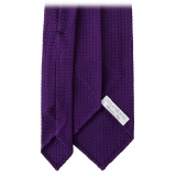 Viola Milano - Grenadine Garza Grossa Unlined Tie - Purple - Handmade in Italy - Luxury Exclusive Collection