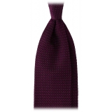 Viola Milano - Grenadine Garza Grossa Unlined Tie - Purple Mix - Handmade in Italy - Luxury Exclusive Collection