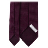 Viola Milano - Grenadine Garza Grossa Unlined Tie - Purple Mix - Handmade in Italy - Luxury Exclusive Collection