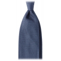 Viola Milano - Grenadine Garza Grossa Unlined Tie - Sea Blue - Handmade in Italy - Luxury Exclusive Collection