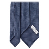 Viola Milano - Grenadine Garza Grossa Unlined Tie - Sea Blue - Handmade in Italy - Luxury Exclusive Collection