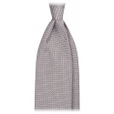 Viola Milano - Grenadine Garza Grossa Unlined Tie - Silver - Handmade in Italy - Luxury Exclusive Collection