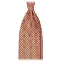 Viola Milano - Infiniti Chain Selftipped Italian Silk Tie - Orange - Handmade in Italy - Luxury Exclusive Collection