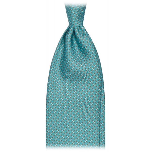 Viola Milano - Infiniti Dot Selftipped Italian Silk Tie - Menthol - Handmade in Italy - Luxury Exclusive Collection