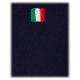 Viola Milano - Italian Flag Handrolled Cashmere Tie - Navy - Handmade in Italy - Luxury Exclusive Collection