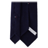 Viola Milano - Italian Flag Handrolled Cashmere Tie - Navy - Handmade in Italy - Luxury Exclusive Collection