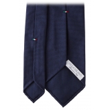 Viola Milano - Cravatta Bandiera Italiana in Seta Jacquard Arrotolata - Navy - Handmade in Italy - Luxury Exclusive Collection