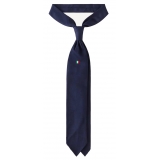 Viola Milano - Italian Flag Handrolled Woven Silk Jacquard Tie - Navy - Handmade in Italy - Luxury Exclusive Collection