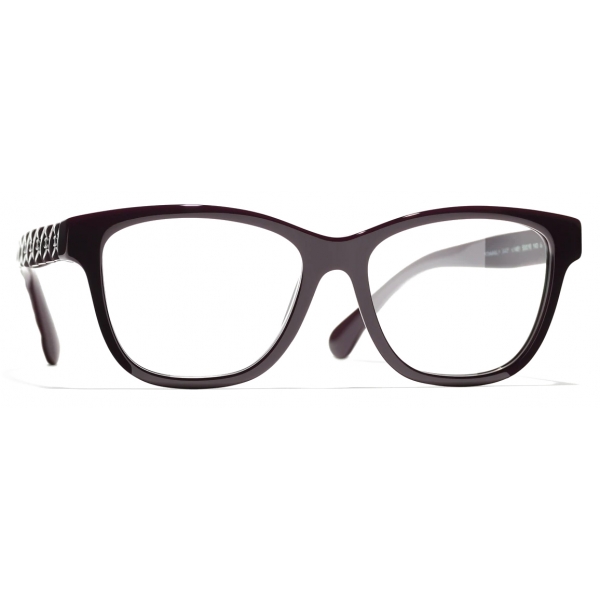 Chanel - Square Eyeglasses - Burgundy & Dark Silver - Chanel Eyewear