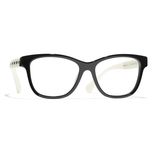 Chanel - Square Eyeglasses - Black White - Chanel Eyewear - Avvenice