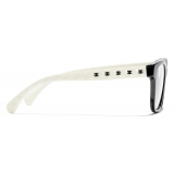 Chanel - Occhiali da Vista Quadrata - Bianco Nero - Chanel Eyewear