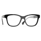 Chanel - Occhiali da Vista Quadrata - Nero Oro - Chanel Eyewear