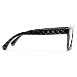 Chanel - Occhiali da Vista Quadrata - Nero Oro - Chanel Eyewear