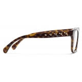 Chanel - Occhiali da Vista Quadrata - Tartaruga Scuro Oro - Chanel Eyewear