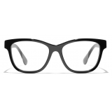 Chanel - Occhiali da Vista Quadrata - Nero Bianco - Chanel Eyewear