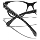 Chanel - Occhiali da Vista Quadrata - Nero Bianco - Chanel Eyewear