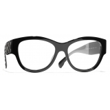 Chanel - Occhiali da Vista Quadrata - Nero Oro - Chanel Eyewear