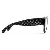 Chanel - Occhiali da Vista Quadrata - Nero Oro - Chanel Eyewear