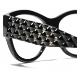 Chanel - Occhiali da Vista Quadrata - Nero Oro - Chanel Eyewear