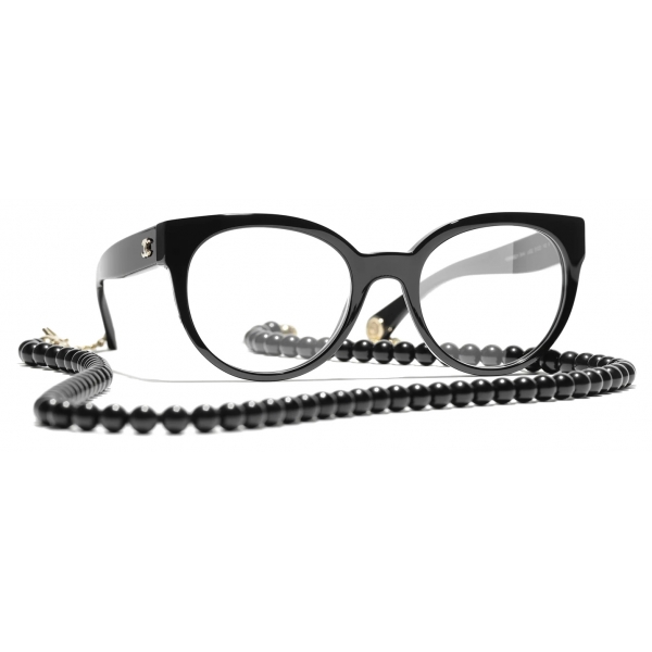 Chanel - Occhiali da Vista a Farfalla - Nero Oro - Chanel Eyewear