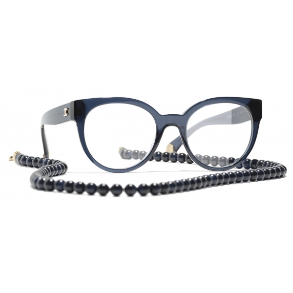 Chanel - Occhiali da Vista a Farfalla - Blu Scuro Oro - Chanel Eyewear
