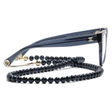 Chanel - Occhiali da Vista a Farfalla - Blu Scuro Oro - Chanel Eyewear