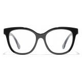 Chanel - Occhiali da Vista a Farfalla - Nero Bianco - Chanel Eyewear