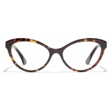 Chanel - Occhiali da Vista Cat-Eye - Tartaruga Scuro Oro - Chanel Eyewear