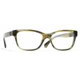 Chanel - Occhiali da Vista Rettangolari - Verde Tartaruga - Chanel Eyewear