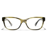 Chanel - Occhiali da Vista Rettangolari - Verde Tartaruga - Chanel Eyewear
